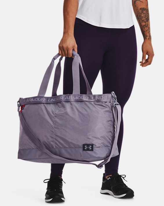 Women's UA Essentials Signature Tote Bag, Purple, pdpMainDesktop image number 5